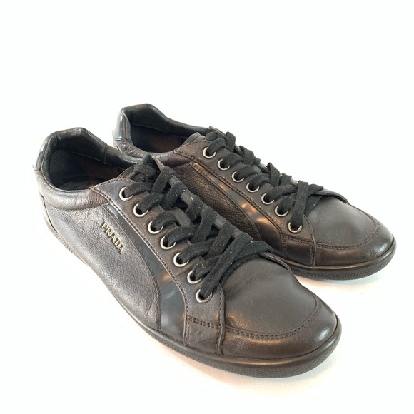 Prada leather lace up casual men trainer shoes 9 - Picture 1 of 13